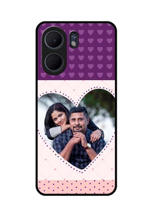 Oppo A5x 5G Custom Glass Phone Case - Violet Love Dots Design