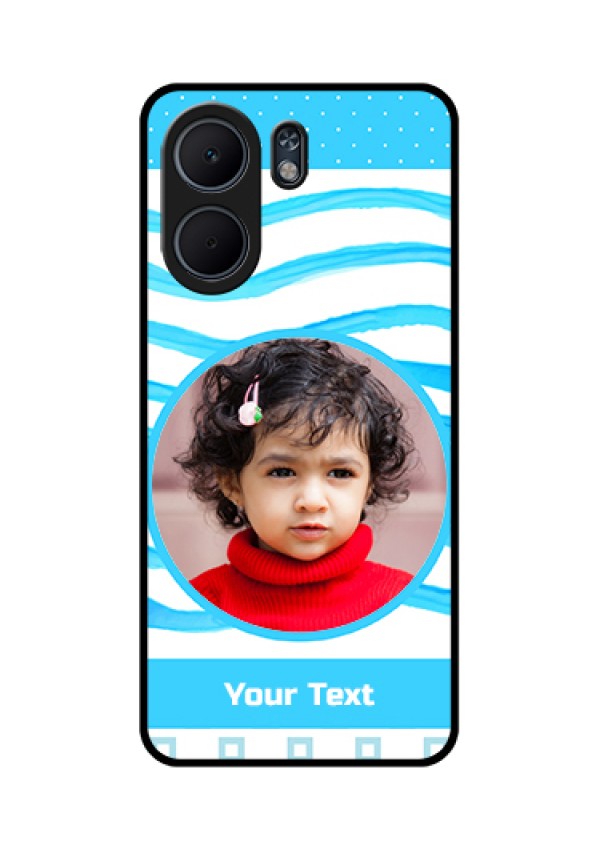 Oppo A5x 5G Custom Glass Phone Case - Simple Blue Case Design
