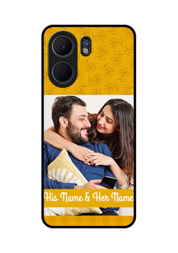 Oppo A5x 5G Custom Glass Phone Case - Yellow Floral Design