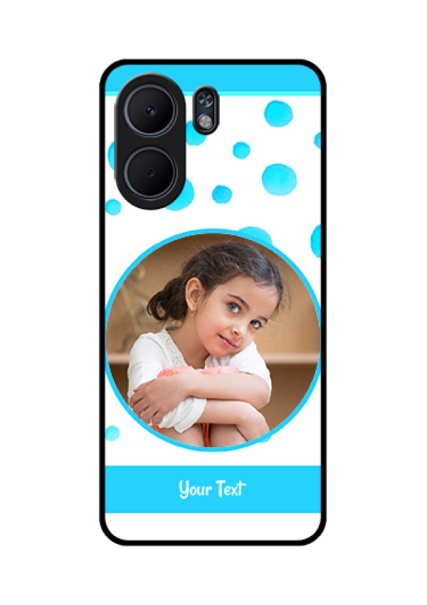 Oppo A5x 5G Custom Glass Phone Case - Blue Bubbles Pattern Design