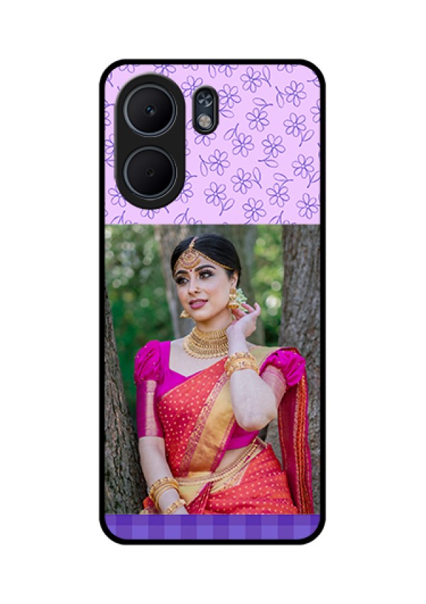 Oppo A5x 5G Custom Glass Phone Case - Purple Floral Design