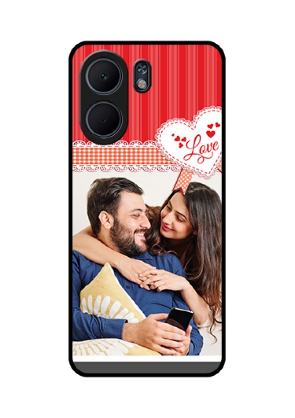 Oppo A5x 5G Custom Glass Phone Case - Red Love Pattern Design