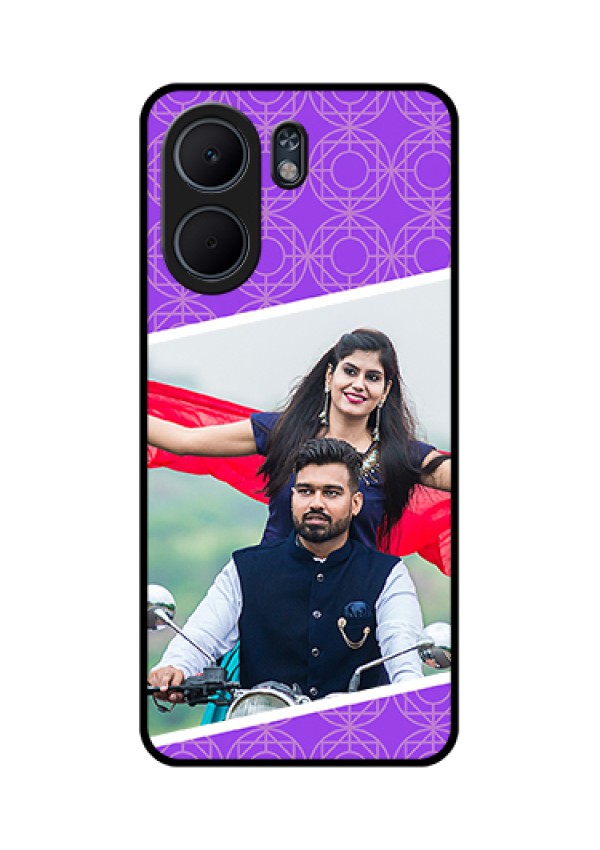 Oppo A5x 5G Custom Glass Phone Case - Violet Color Pattern Design