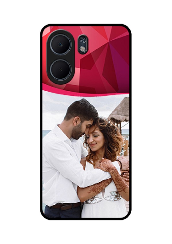 Oppo A5x 5G Custom Glass Phone Case - Red Abstract Design