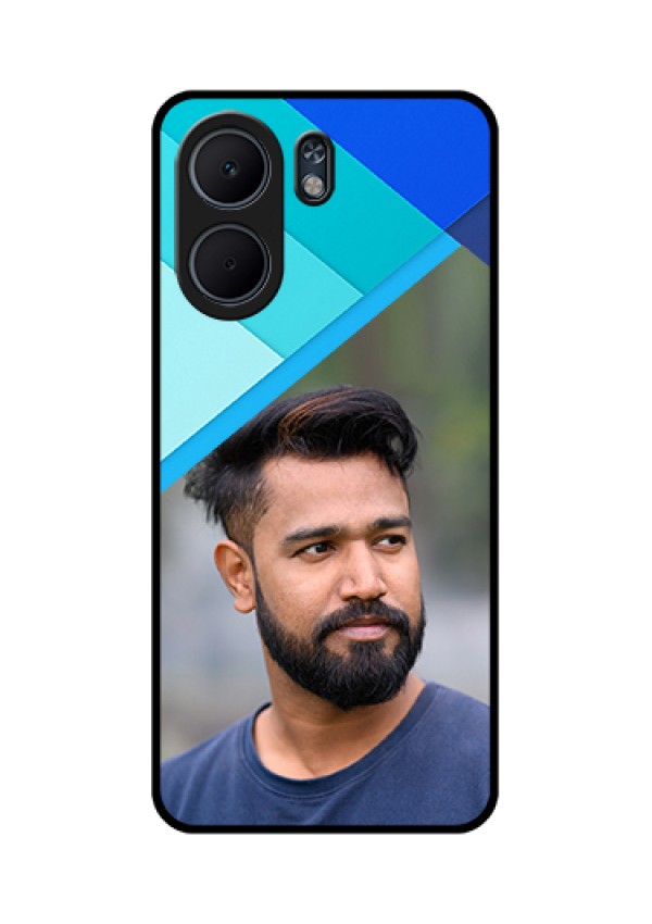 Oppo A5x 5G Custom Glass Phone Case - Blue Pattern Design