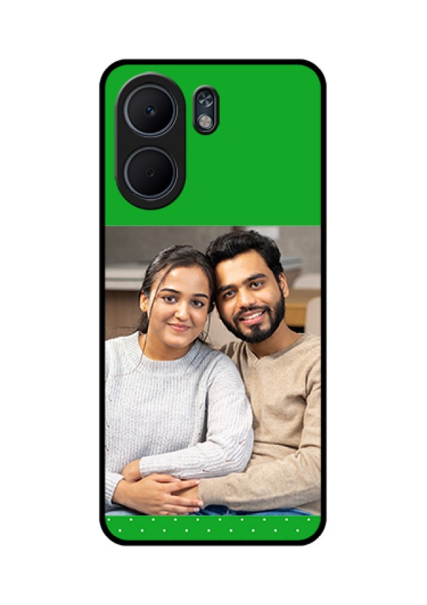 Oppo A5x 5G Custom Glass Phone Case - Green Pattern Design