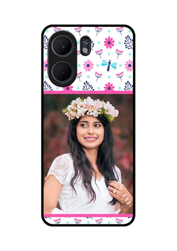 Oppo A5x 5G Custom Glass Phone Case - Colorful Flower Design