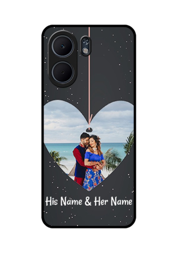 Oppo A5x 5G Custom Glass Phone Case - Hanging Heart Design