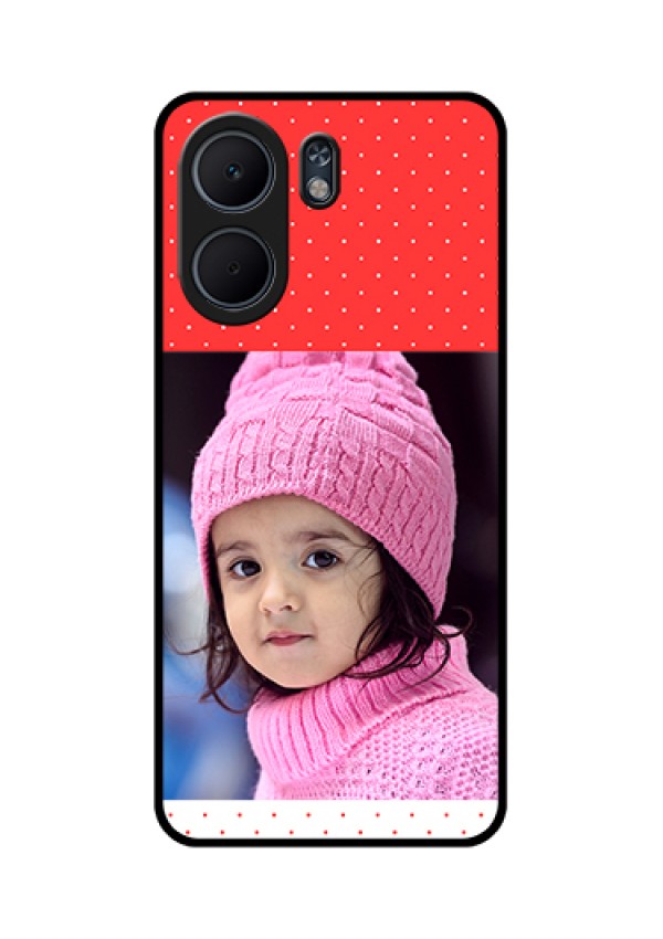 Oppo A5x 5G Custom Glass Phone Case - Red Pattern Design