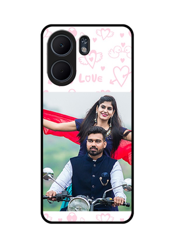 Oppo A5x 5G Custom Glass Phone Case - Pink Flying Heart Design