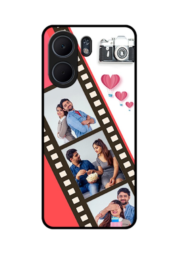 Oppo A5x 5G Custom Glass Phone Case - 3 Image Holder With Film Reel
