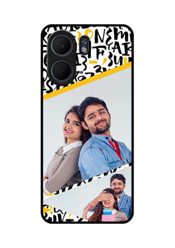 Oppo A5x 5G Custom Glass Phone Case - Letters Pattern Design