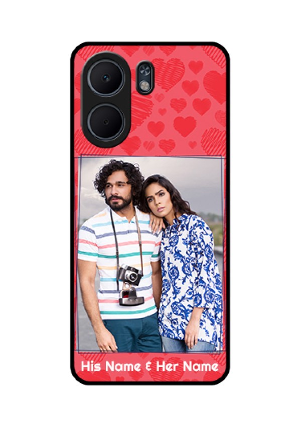 Oppo A5x 5G Custom Glass Phone Case - With Red Heart Symbols Design