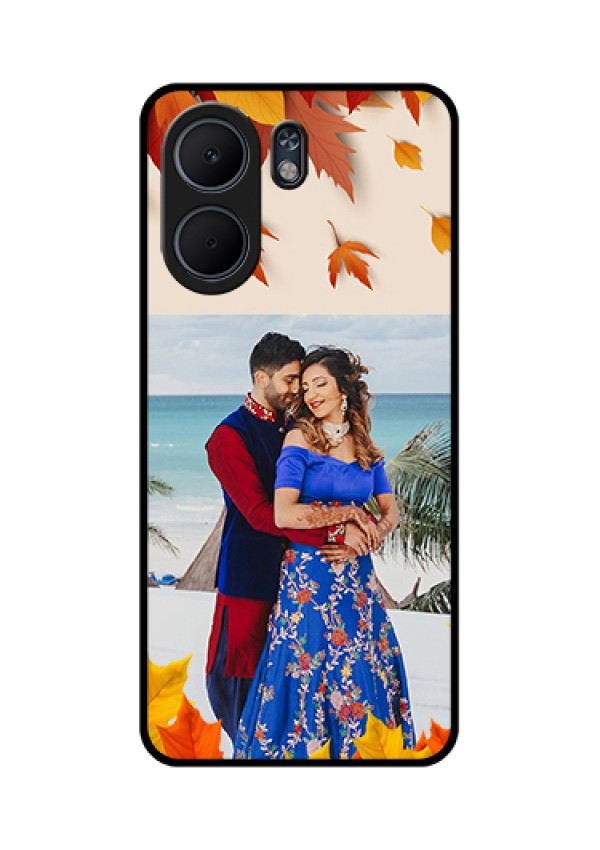Oppo A5x 5G Custom Glass Phone Case - Autumn Maple Leaves Design