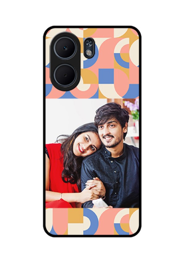 Oppo A5x 5G Custom Glass Phone Case - Semi - Circle Maze Pattern Design