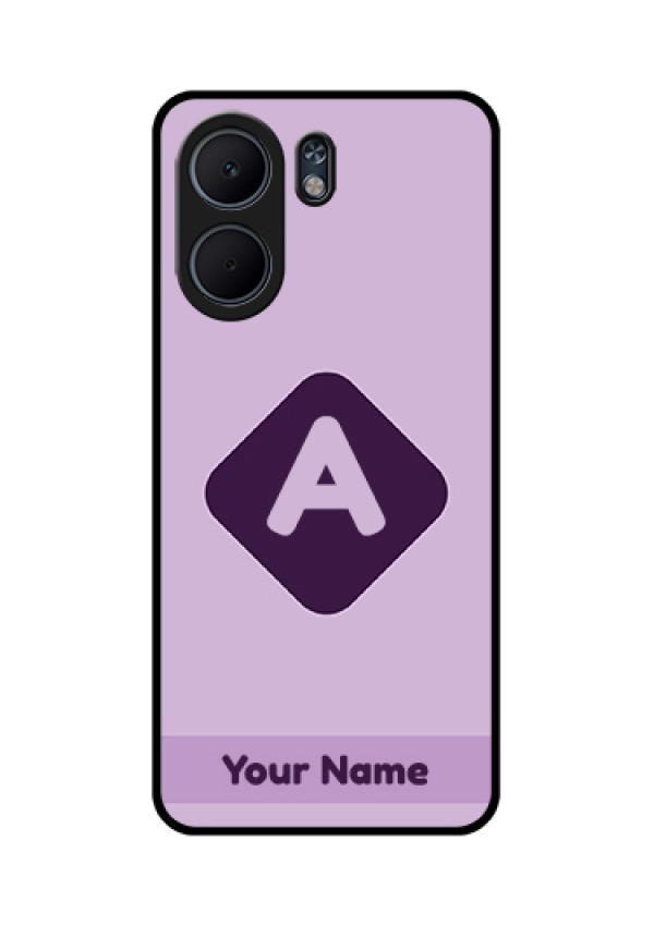 Oppo A5x 5G Custom Glass Phone Case - Custom Letter In Curved Badge Design