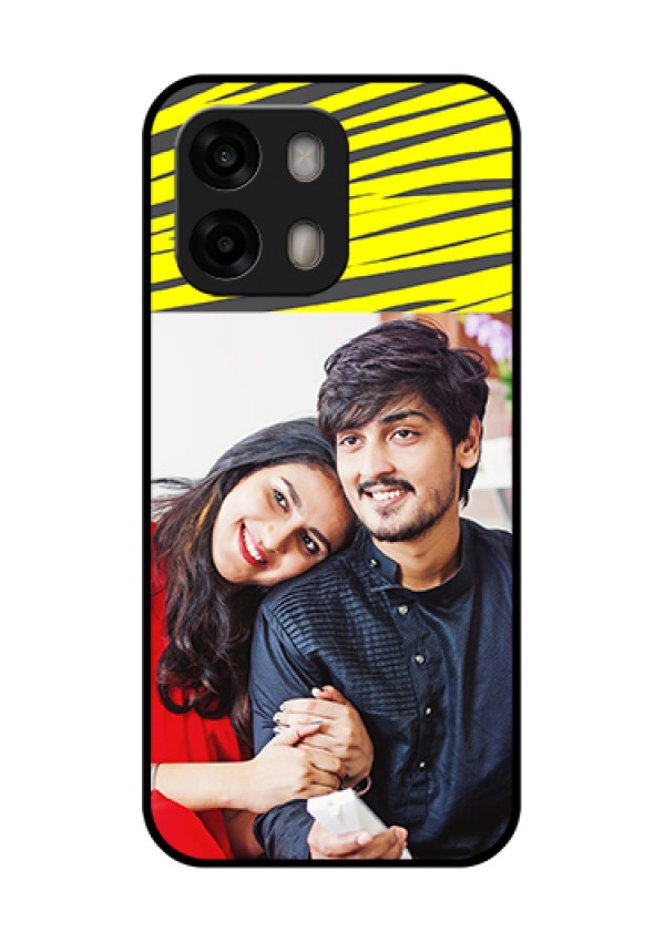 Oppo A6 Pro 5G Custom Glass Phone Case - Yellow Abstract Design