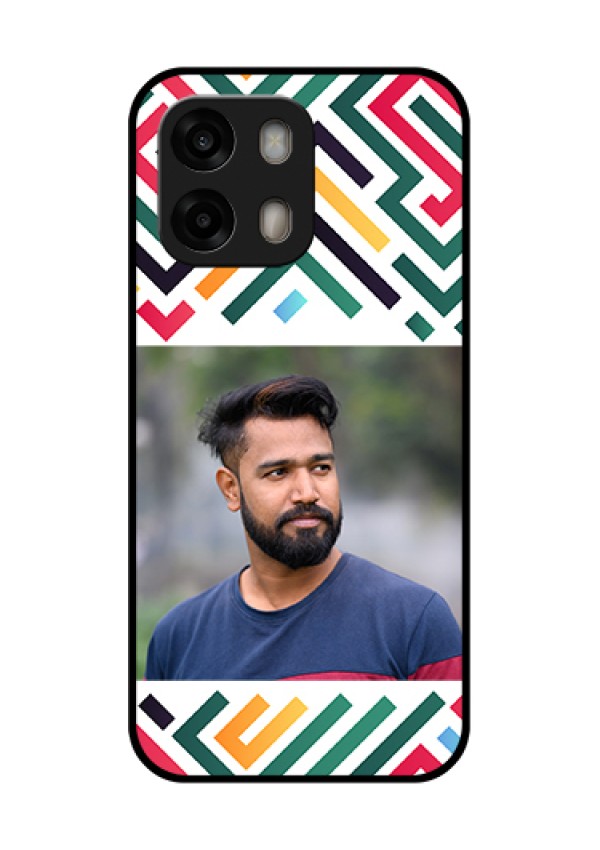 Oppo A6 Pro 5G Custom Glass Phone Case - Colorful Maze Pattern Design