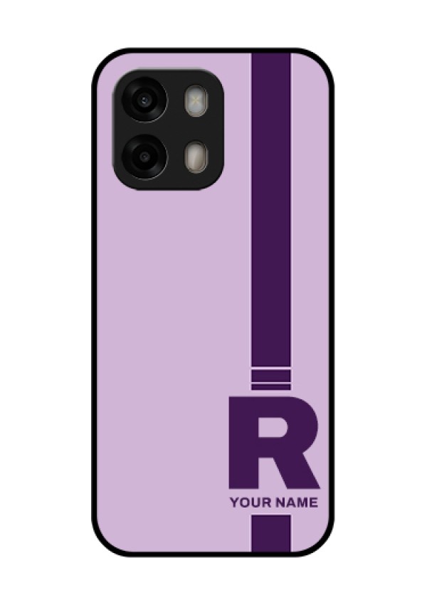 Oppo A6 Pro 5G Custom Glass Phone Case - Simple Dual Tone Stripe With Name Design