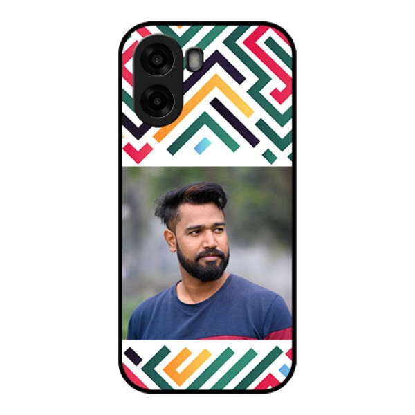 Oppo A6x 5G Custom Glass Phone Case - Colorful Maze Pattern Design Oppo A6x 5G Custom Glass Phone Case - Colorful Maze Pattern Design
