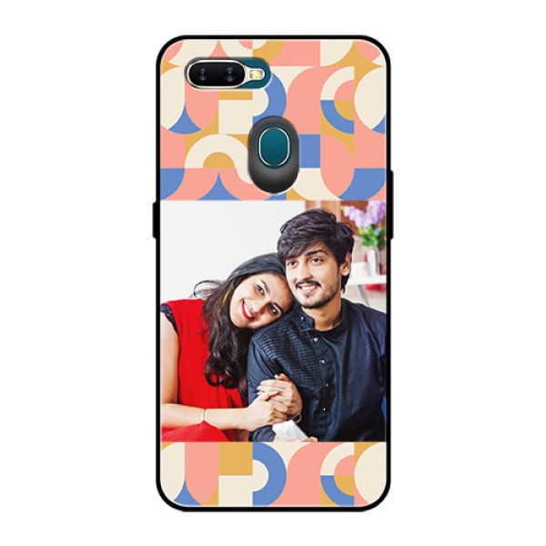 Oppo A7 Photo Printing on Glass Case - Semi-circle Maze Pattern Design Oppo A7 Photo Printing on Glass Case - Semi-circle Maze Pattern Design