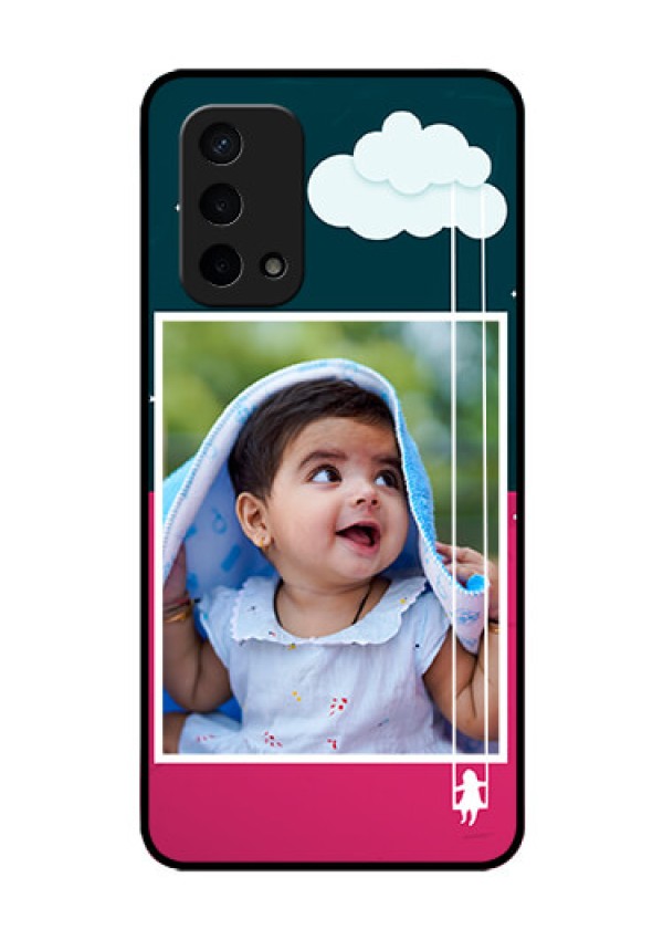 Oppo A74 5G Custom Glass Phone Case - Cute Girl with Cloud Design