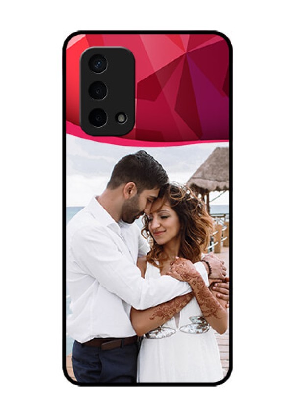 Oppo A74 5G Custom Glass Mobile Case - Red Abstract Design
