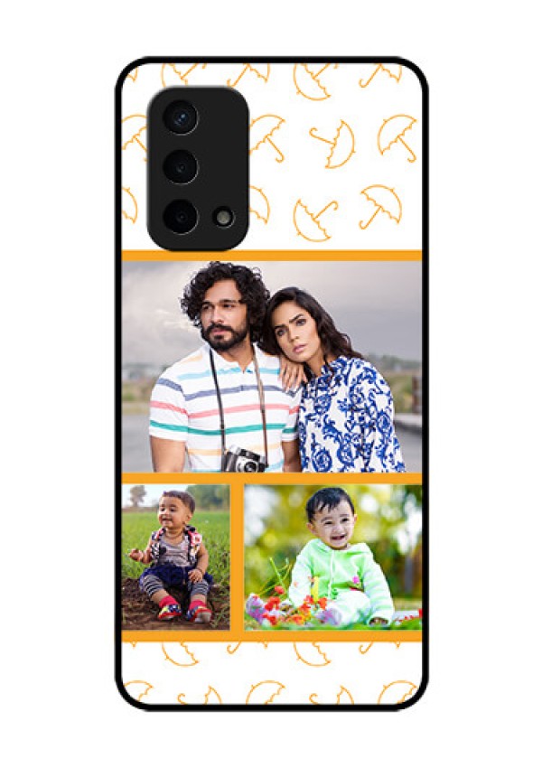 Oppo A74 5G Custom Glass Mobile Case - Yellow Pattern Design