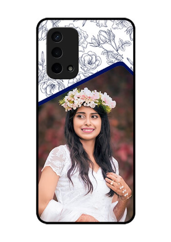 Oppo A74 5G Personalized Glass Phone Case - Premium Floral Design