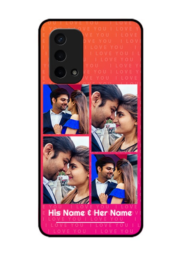Oppo A74 5G Custom Glass Phone Case - I Love You Pink Design