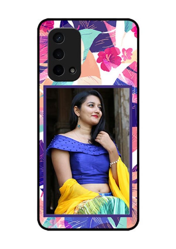 Oppo A74 5G Custom Glass Mobile Case - Abstract Floral Design