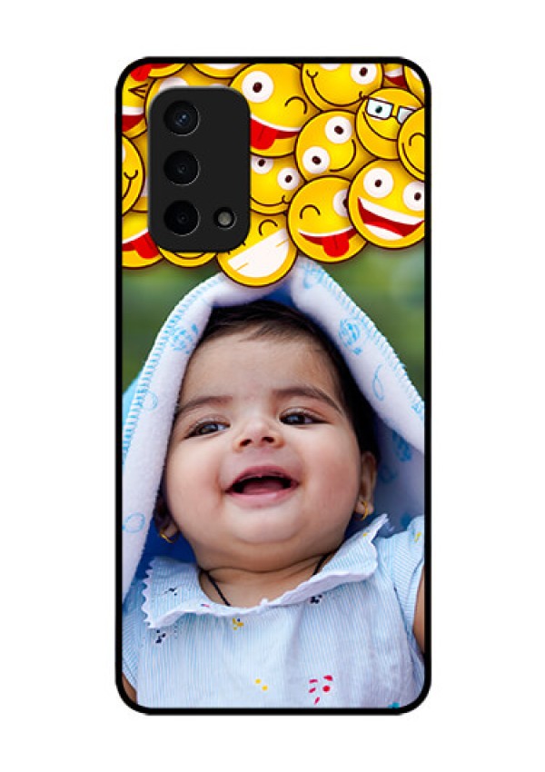 Oppo A74 5G Custom Glass Mobile Case - with Smiley Emoji Design