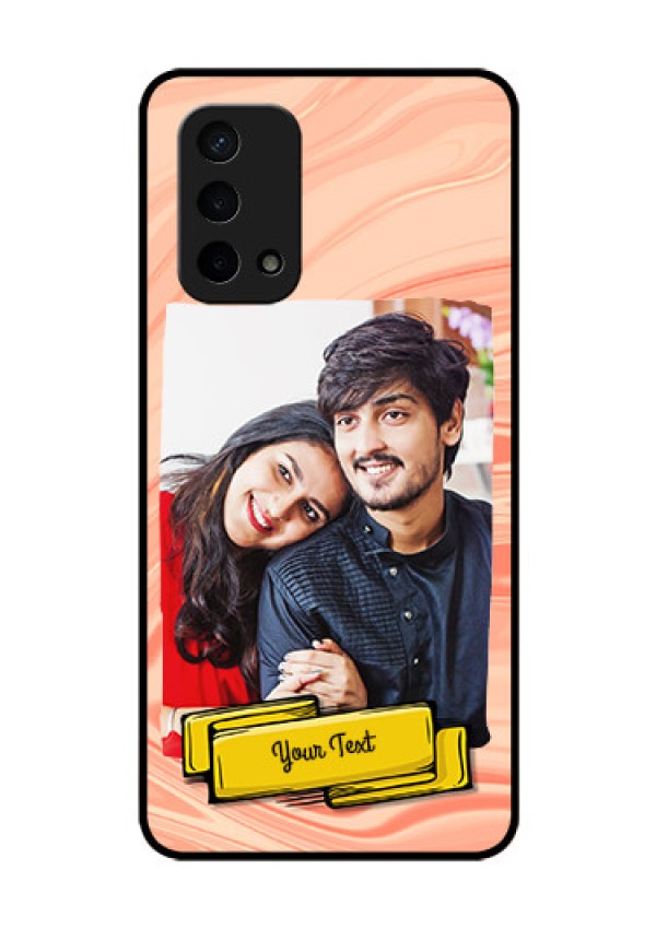 Oppo A74 5G Personalized Glass Phone Case - Marble Texture Design
