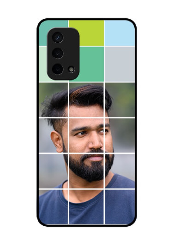Oppo A74 5G Photo Printing on Glass Case - with white box pattern
