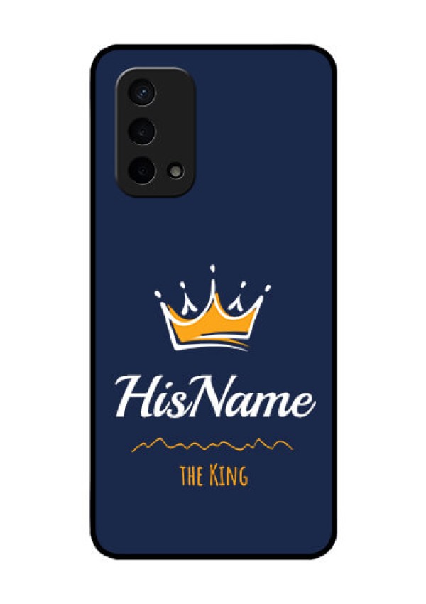 Oppo A74 5G Glass Phone Case King with Name