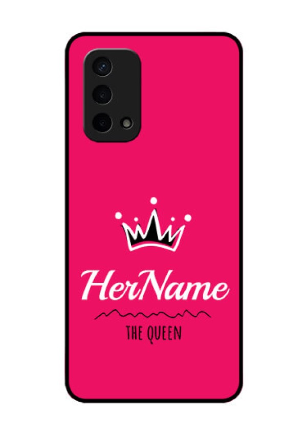 Oppo A74 5G Glass Phone Case Queen with Name