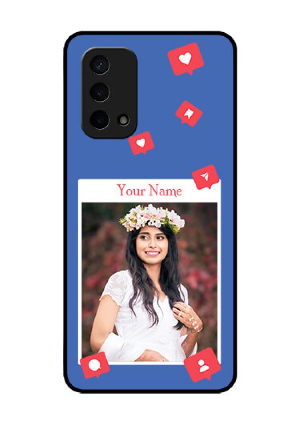 Oppo A74 5G Custom Glass Phone Case - Like Share And Comment Design