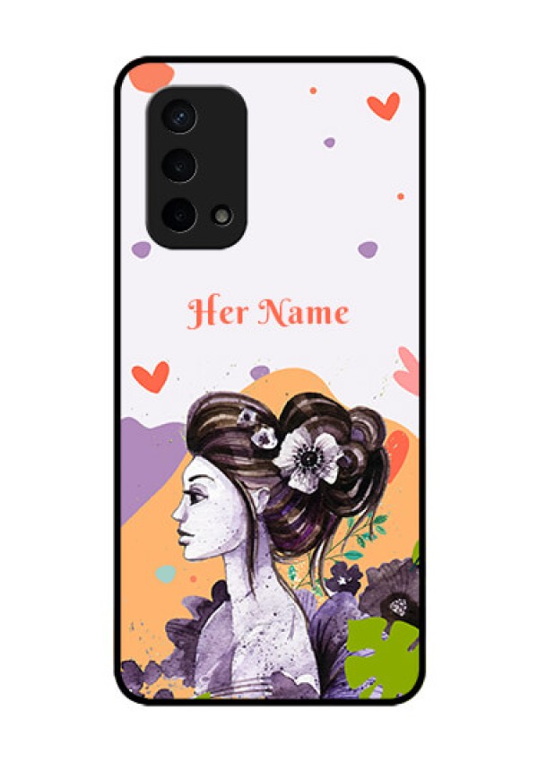 Oppo A74 5G Personalized Glass Phone Case - Woman And Nature Design