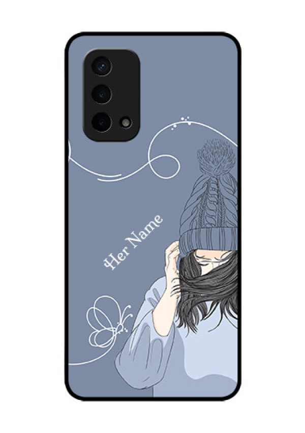 Oppo A74 5G Custom Glass Mobile Case - Girl in winter outfit Design