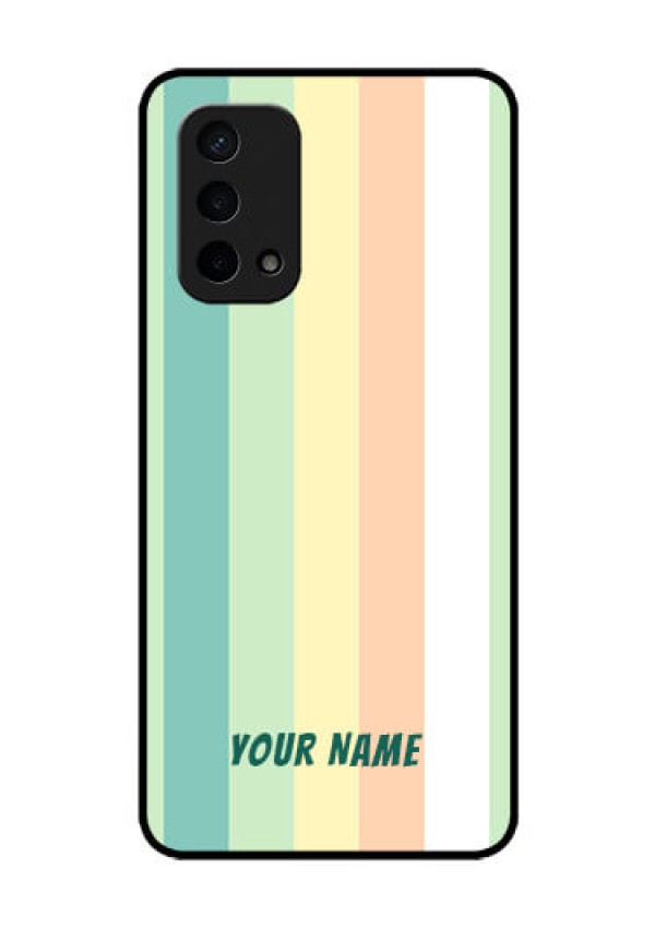 Oppo A74 5G Photo Printing on Glass Case - Multi-colour Stripes Design