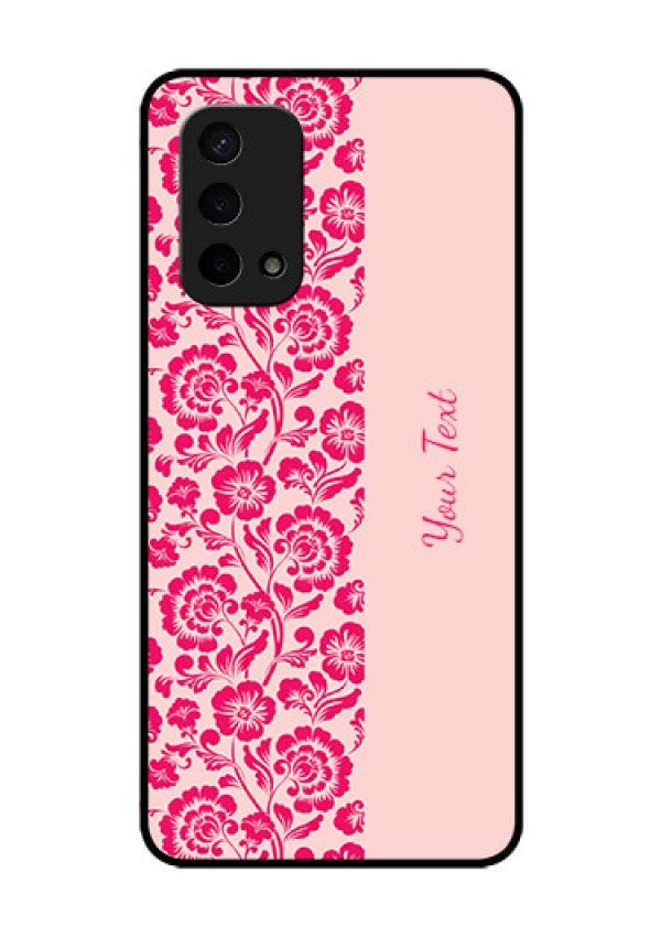 Oppo A74 5G Custom Glass Phone Case - Attractive Floral Pattern Design