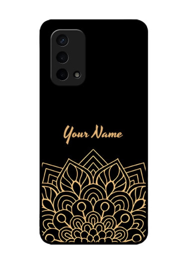Oppo A74 5G Custom Glass Phone Case - Golden mandala Design