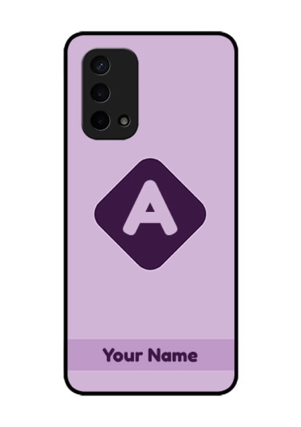 Oppo A74 5G Custom Glass Mobile Case - Custom Letter in curved badge Design