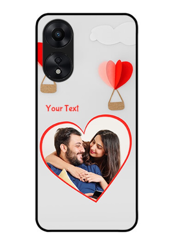 Oppo A78 5G Custom Glass Mobile Case - Parachute Love Design