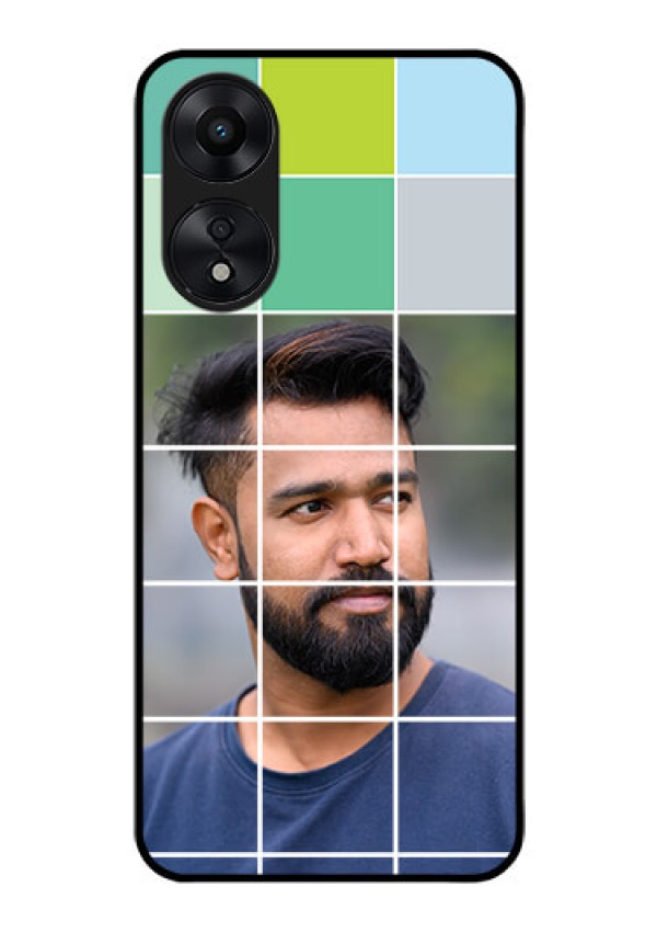 Oppo A78 5G Photo Printing on Glass Case - with white box pattern