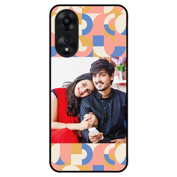Oppo A78 5G Photo Printing on Glass Case - Semi-circle Maze Pattern Design Oppo A78 5G Photo Printing on Glass Case - Semi-circle Maze Pattern Design
