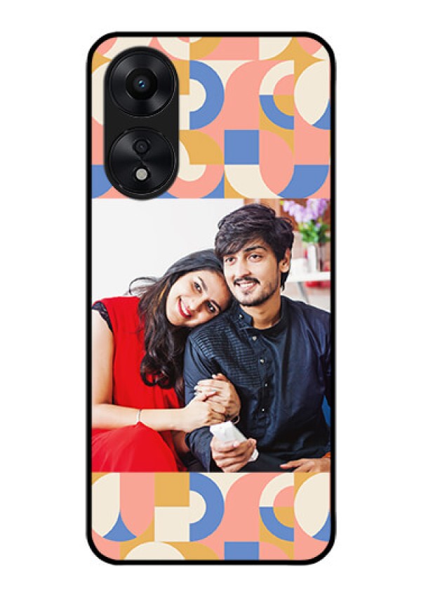 Oppo A78 5G Photo Printing on Glass Case - Semi-circle Maze Pattern Design