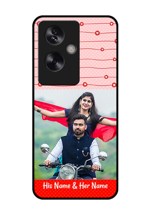 Oppo A79 5G Custom Glass Phone Case - Red Pattern Case Design