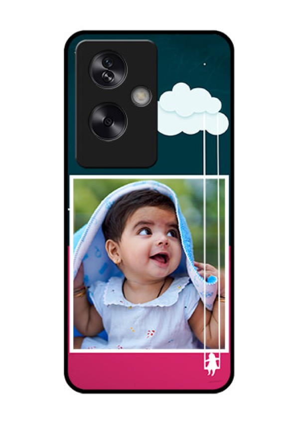 Oppo A79 5G Custom Glass Phone Case - Cute Girl With Cloud Design