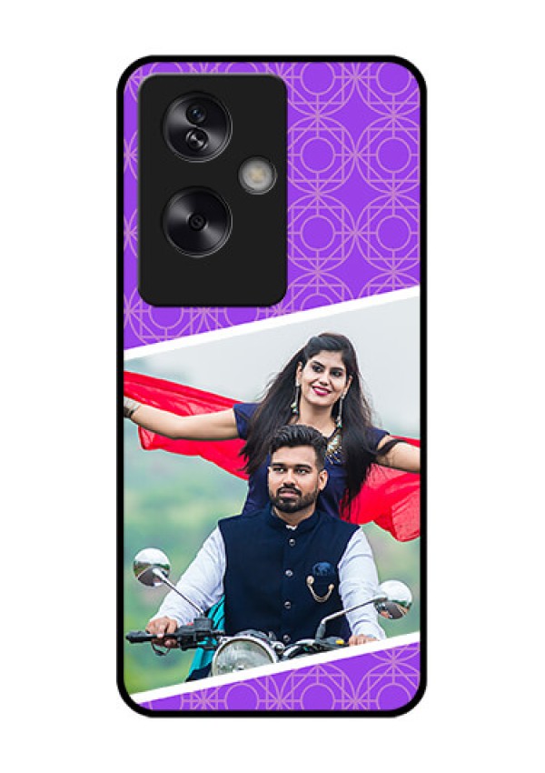 Oppo A79 5G Custom Glass Phone Case - Violet Color Pattern Design